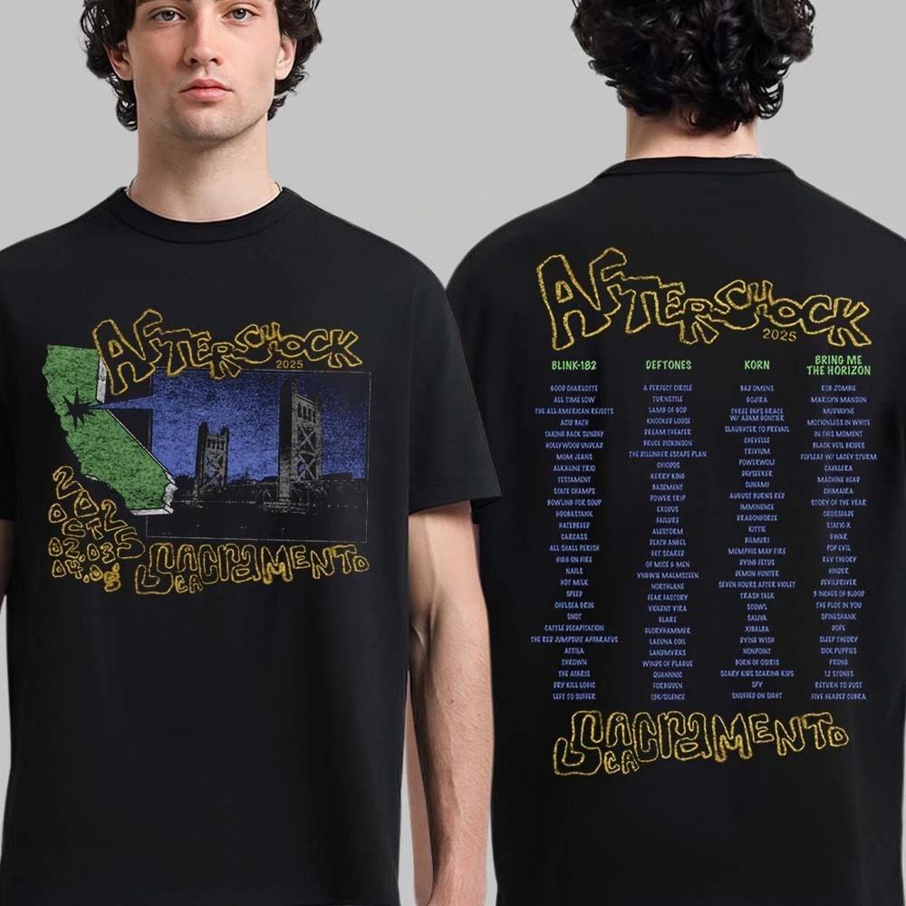 Aftershock Festival 2025 Sacramento California Tower Bridge With Lineup Shirt Unisex T-Shirt XXXL