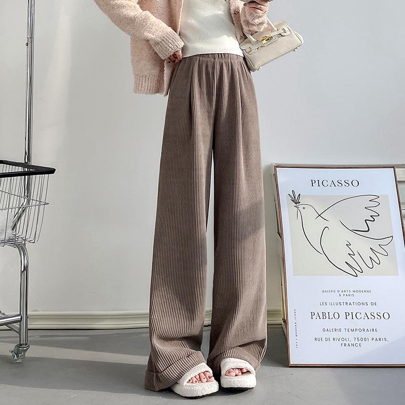 Femeii pantaloni largi cu picior larg primăvara și toamna îmbrăcăminte pentru femei noi lejere drepte drapaj leneș mopping casual lungi pantaloni