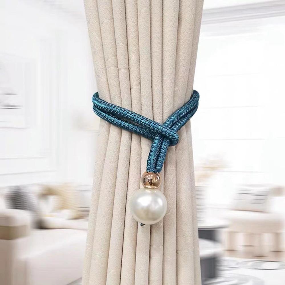1PC Adjustable Pearl Curtain Clip Buckle Curtain Holder Pearl Binding Hook Home Decoration Accessories Curtain Tieback