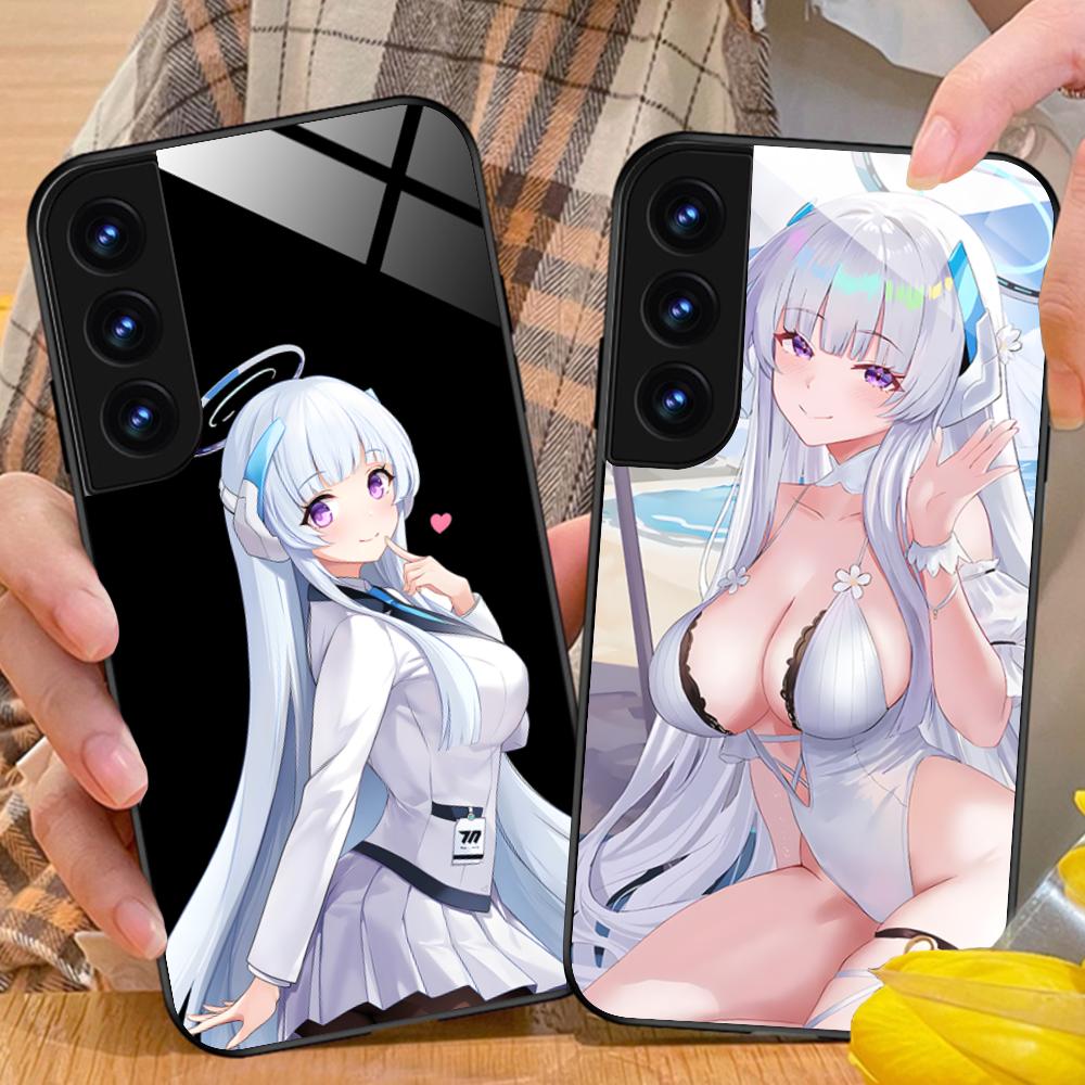Blue Archive Ushio Noa Phone Case for Samsung Galaxy S26 S25 S24 S23 S22 S21 S20 Note20 Plus FE Ultra Glass Colorful Cover Cover