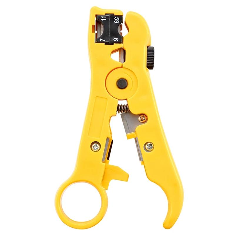 

Multi-function Wire Stripper & Cutter - UTP/STP/RG59 Coaxial Cable Stripper - Network Wire Peeler & Crimper Tool for Electrician