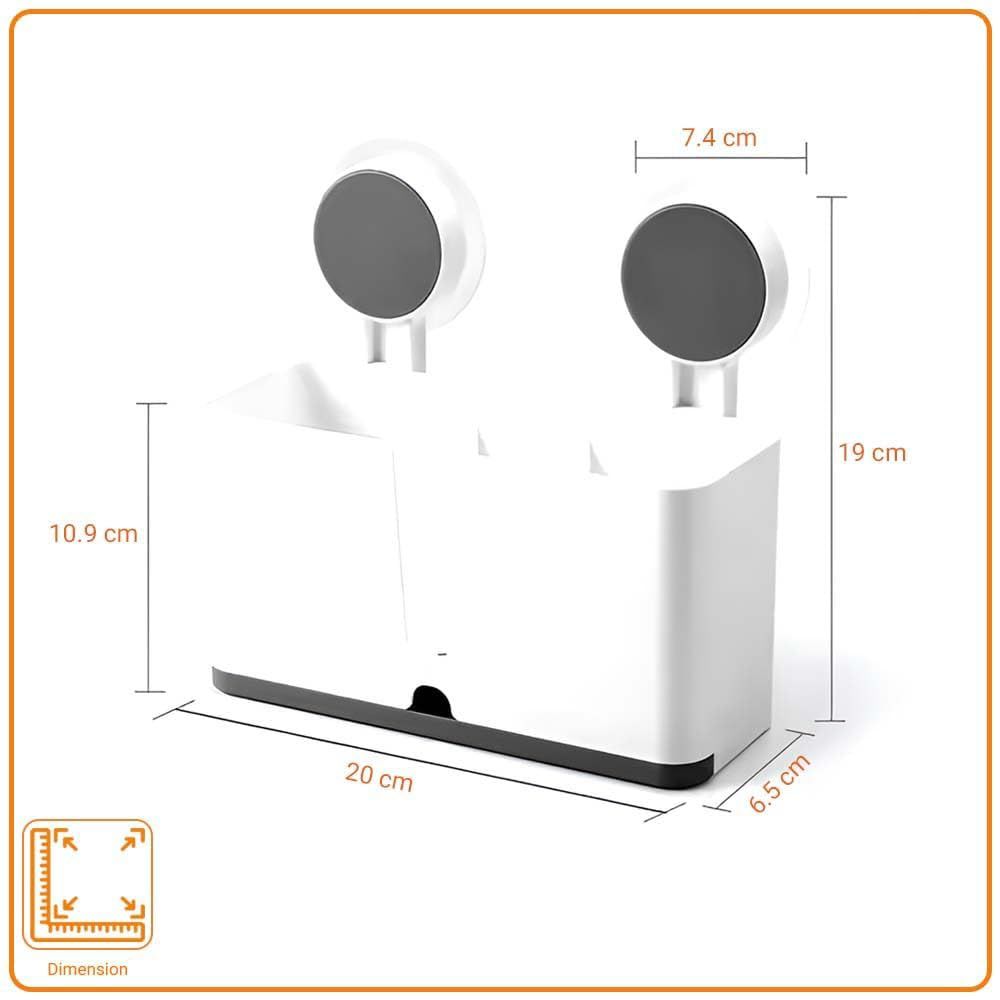 Plastové držáky na zubní kartáčky do koupelny (Balení po 1) | Nástěnný držák na zubní kartáčky | Držáky na zubní kartáčky | Koupelnová police na zeď