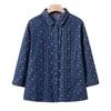 FENGXIAO 2026 Women's Loose Fit Printed Cotton Denim Shirt
