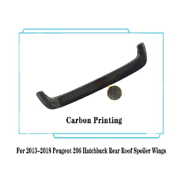 For 2013--2018 Peugeot 206 Hatchback Rear Roof Spoiler Trunk Lid Wings ABS Plastic Black Carbon Car Exterior Tuning Accessories