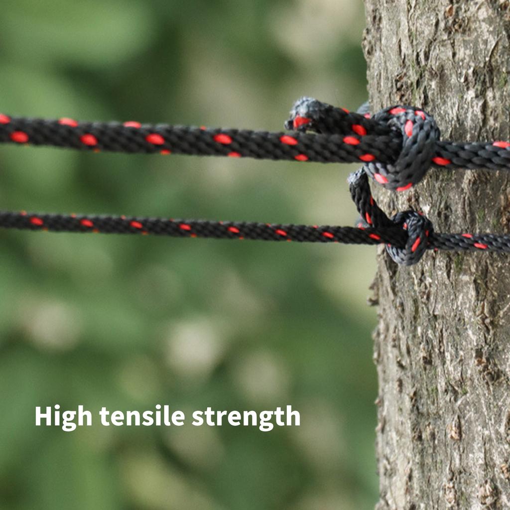 Tent Guy Rope with Pulley Quick Setup Outdoor Guy Lines Reflective Camping Rope with Adjuster for Camping Hiking