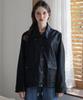 Claff Oversized Vegan Leather Jacket_Black