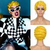 Finger Wave Synthetic Wig Short Mommy Hair Curly Wigs for Black Women Lady Nuna Wig 1920s Cosplay Costume Halloween Party