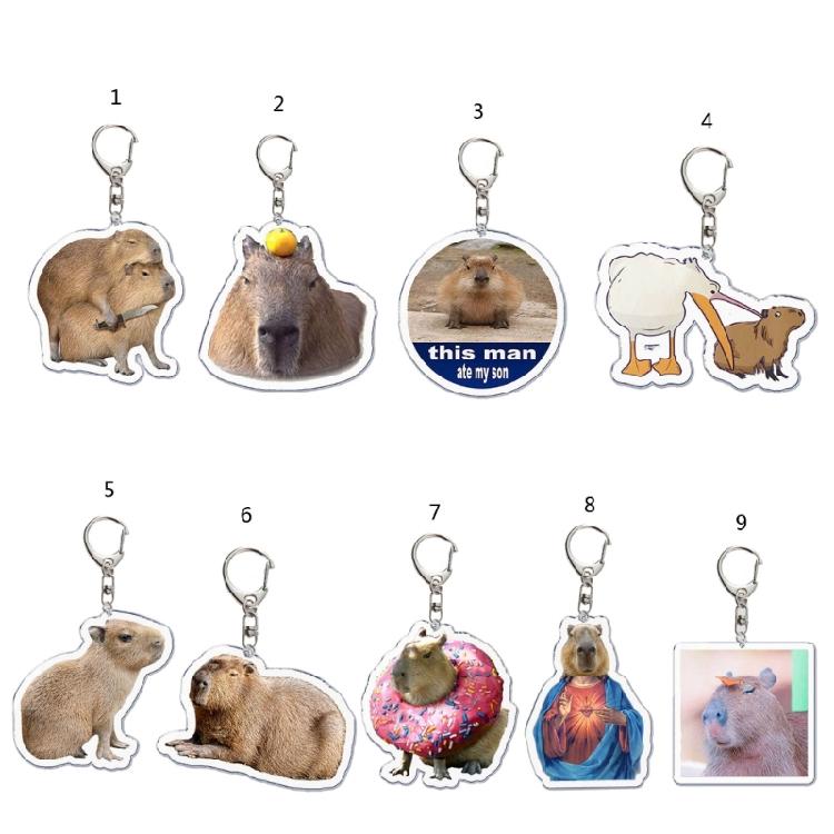 Clear Capybara Acrylic Keychain Charm To Showcase Your Love for Capybaras