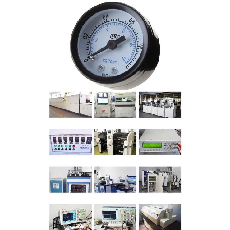 1/4 Inch Pressure Gauge Double Scale Air Pressure Gauge Back Connection 0-1.0Mpa
