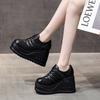 Fashion Women's Platform Shoes Punk Style Platform Women Pumps Black Fashion Wedges High Heels Ladies Shoes Large Size Lace Up Sneakers