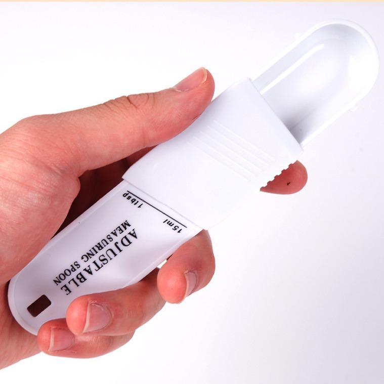 Adjustable Plastic Measuring Spoons with Scale for Spices, Powdered Sugar, Milk, and Coffee
