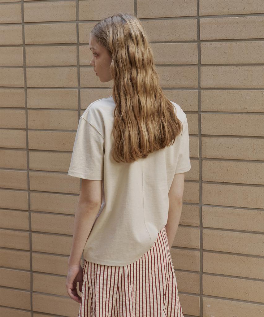 GREENBUTTER Cozy Solid Tee (L/Beige)