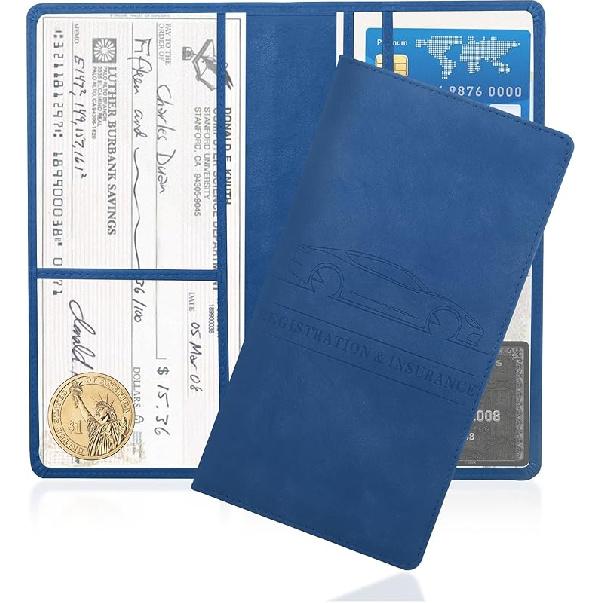 Car Registration And Urance Holder,PU Leather Car Glove Box Organizer Car Document Holder For ID,Driver'S License,Universal Car Organizer Car
