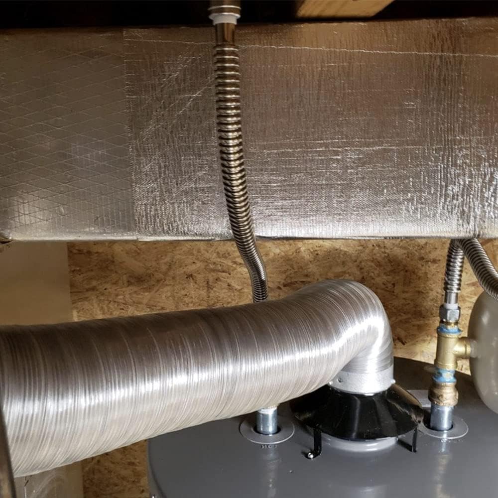 Aluminum Backed Aluminized Self Adhesive 12'' X 48’',Fiberglass Thermal Ulation Material High Temp Protection