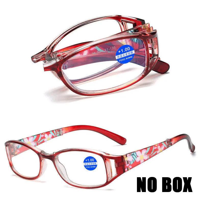Folding Reading Glasses Women Men Anti-Blue Light Portable Magnifying Presbyopia Eyewear +100 +150 +200 +250 +300 +350 +400