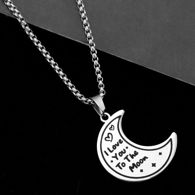 Star Moon Couple Necklace Men and Women Chinese Valentine's Day Gift Pendant