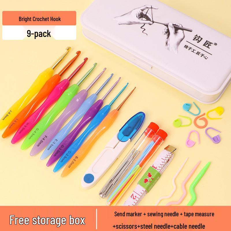 Beginner Soft-Grip Crochet Hook Set for DIY Knitting and Micro-Hooking