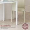 Square Dining Table for 4 People, Tempered Glass Tabletop, for Kitchen and Dining Room, 75 x 75 x 75 cm, White