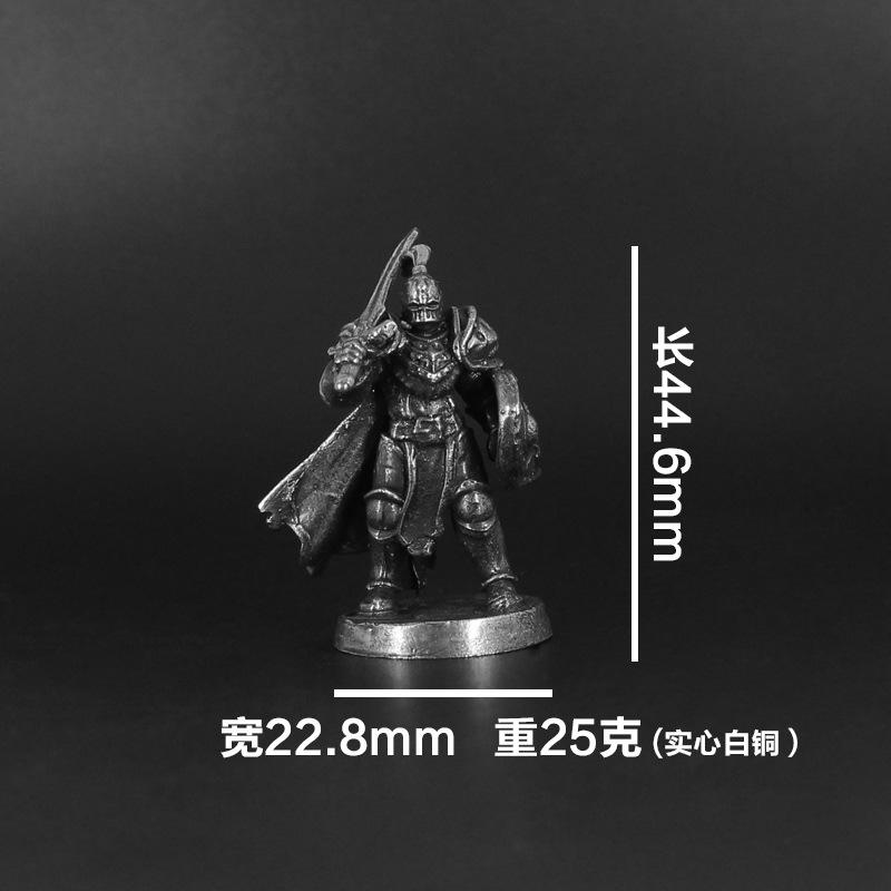 

White Brass War Legions Fearless Knight Soldier Models Miniature Figurine Collections Table Game Ornament