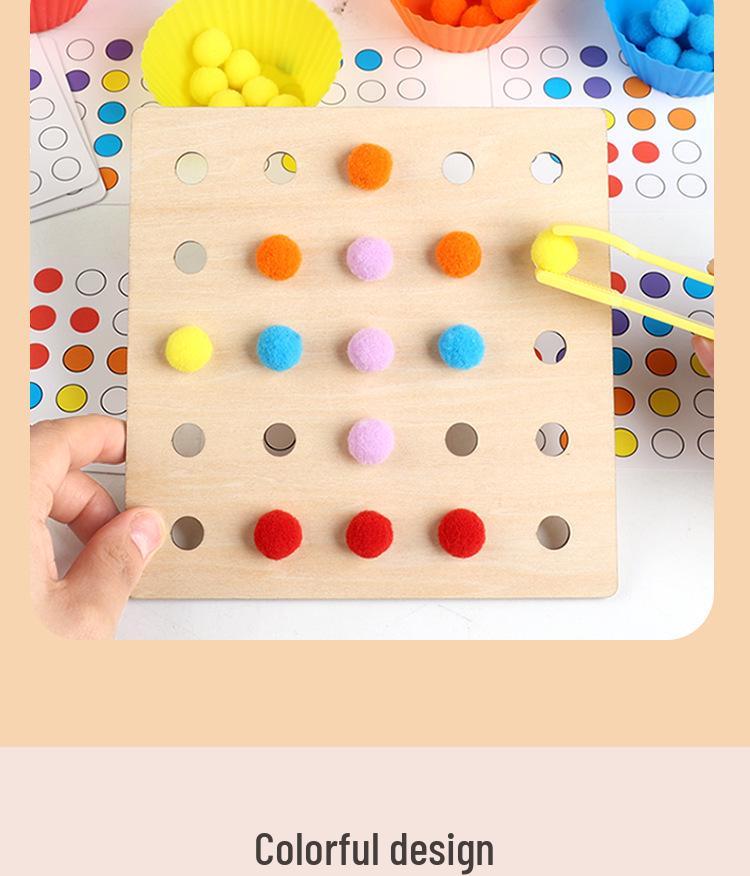 Montessori Color Matching Bead Clamps for Math and Number Recognition Fine Motor Skills Training.