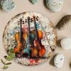 LUENNA Vintage Violin Round Metal Sign 20cm Retro Music Wall Art Aluminum Decor Home Kitchen Office