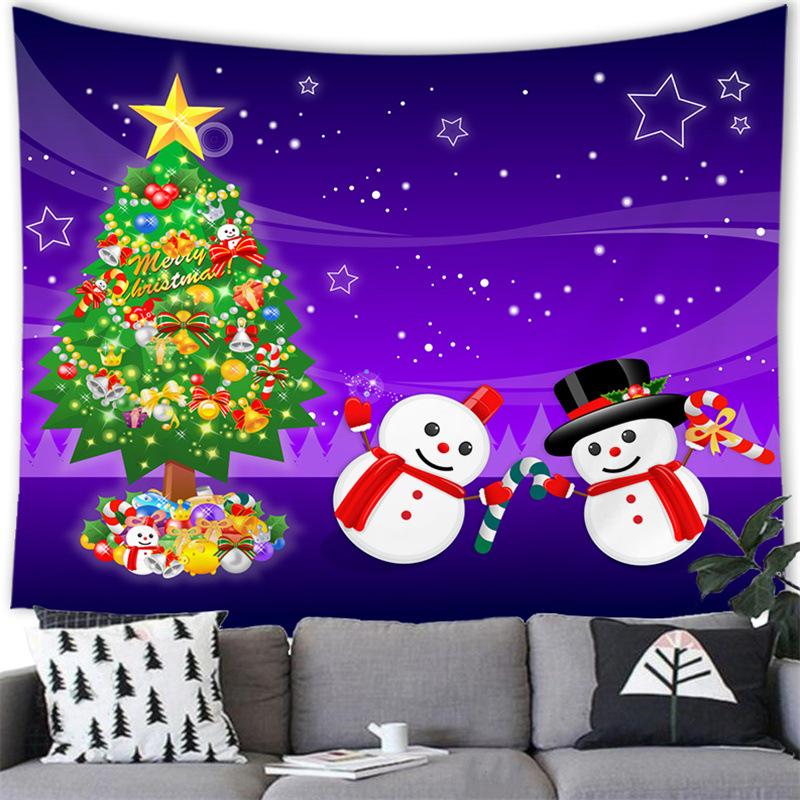 Merry Christmas Cartoon Snowman Cross-border Supply Tapestry Wall Hanging Blanket