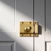 Metal Cabinet Fastener Lock with Receiver Plate for Drawer Fronts, Mounted Cupboard Hardware for Either Opening