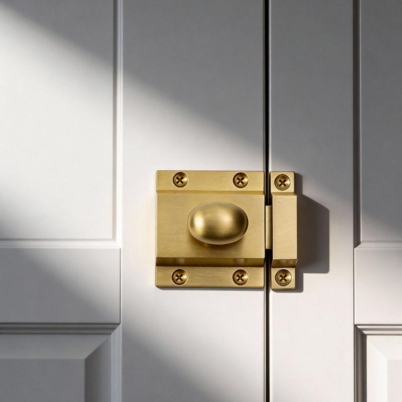 Metal Cabinet Fastener Lock with Receiver Plate for Drawer Fronts, Mounted Cupboard Hardware for Either Opening