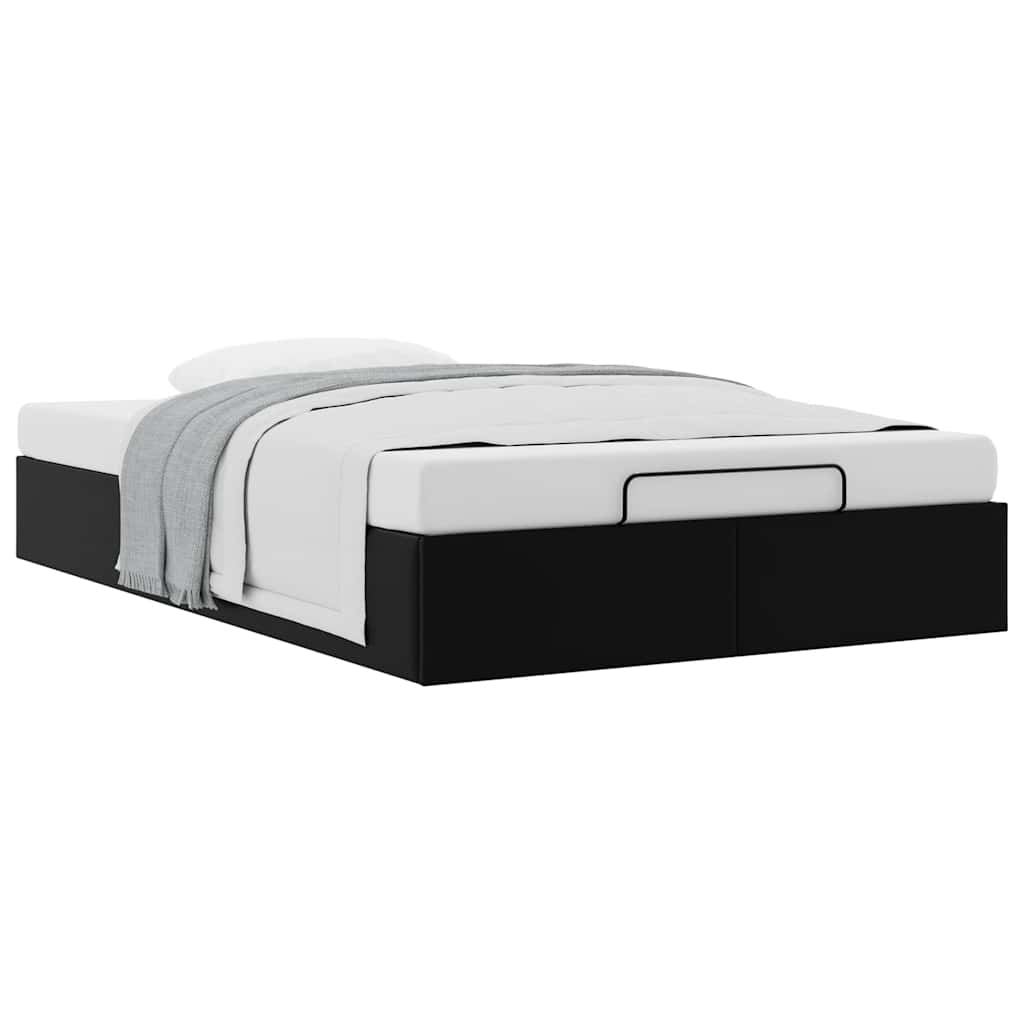 Ottoman Bed without Mattress Black 120 x 190 cm Faux Leather