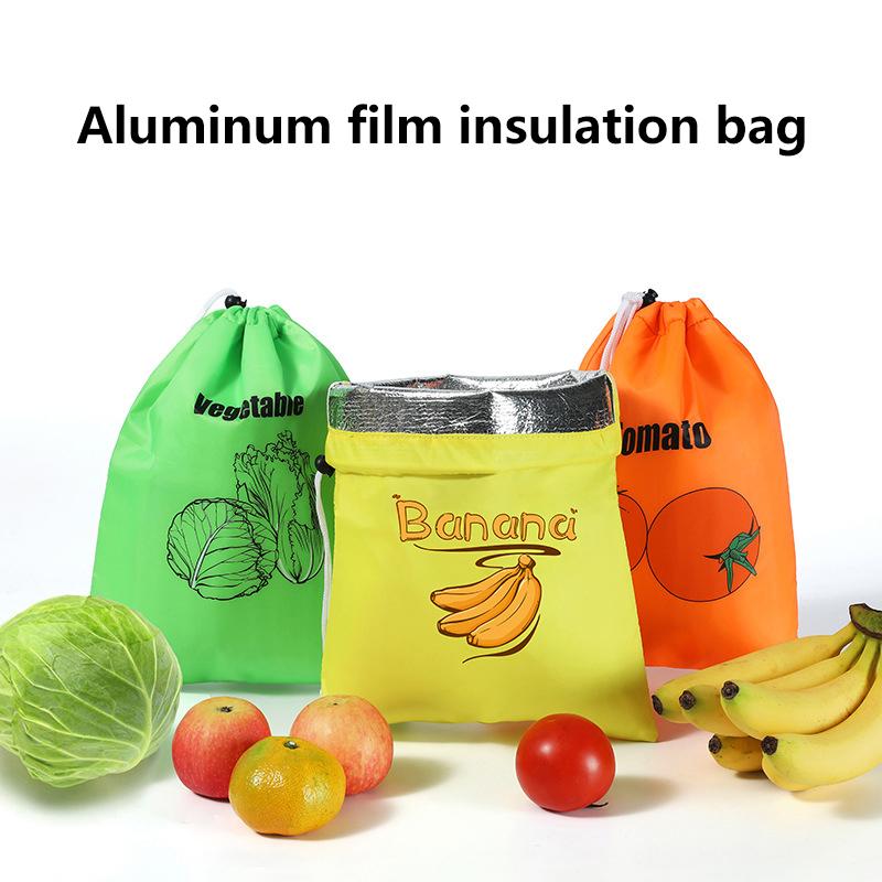 Borsa porta frutta e verdura isolata antiurto con coulisse per mantenere la freschezza, organizer per lattuga, banana, conservazione