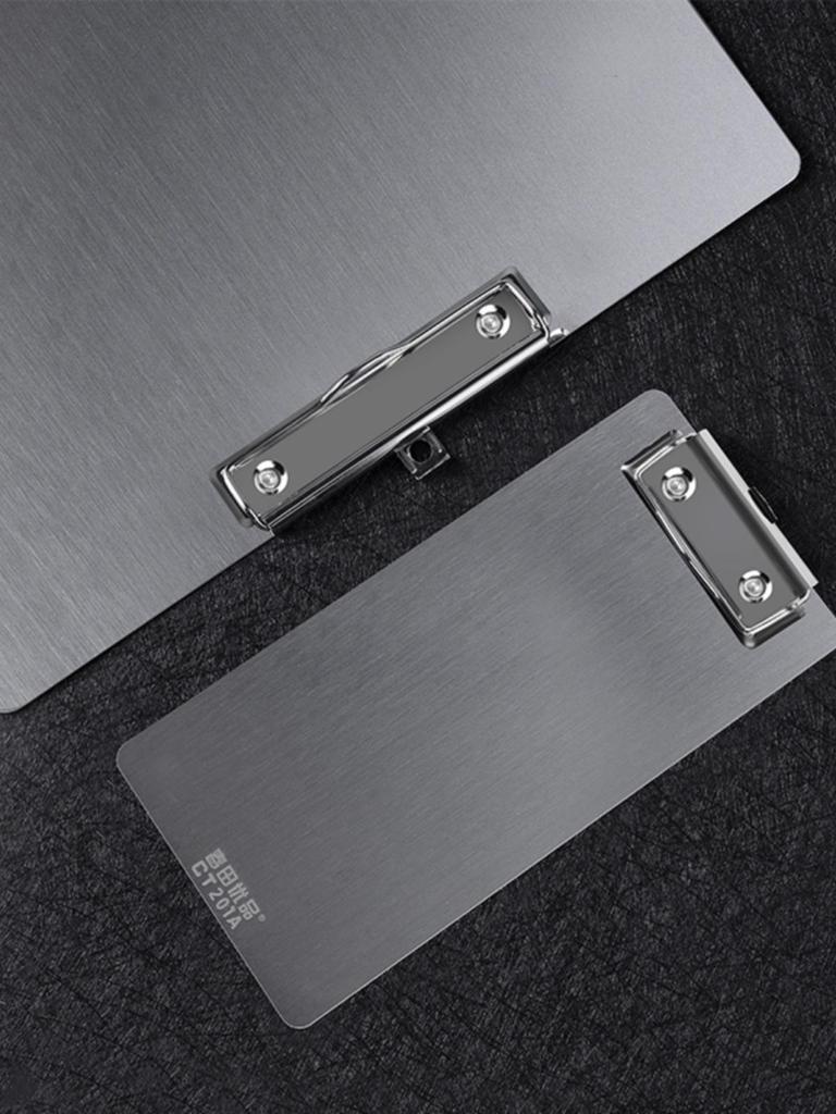 Chuntian Stainless Steel Clipboard with File Clip and Sticky Note Holder, A4/A3 Size