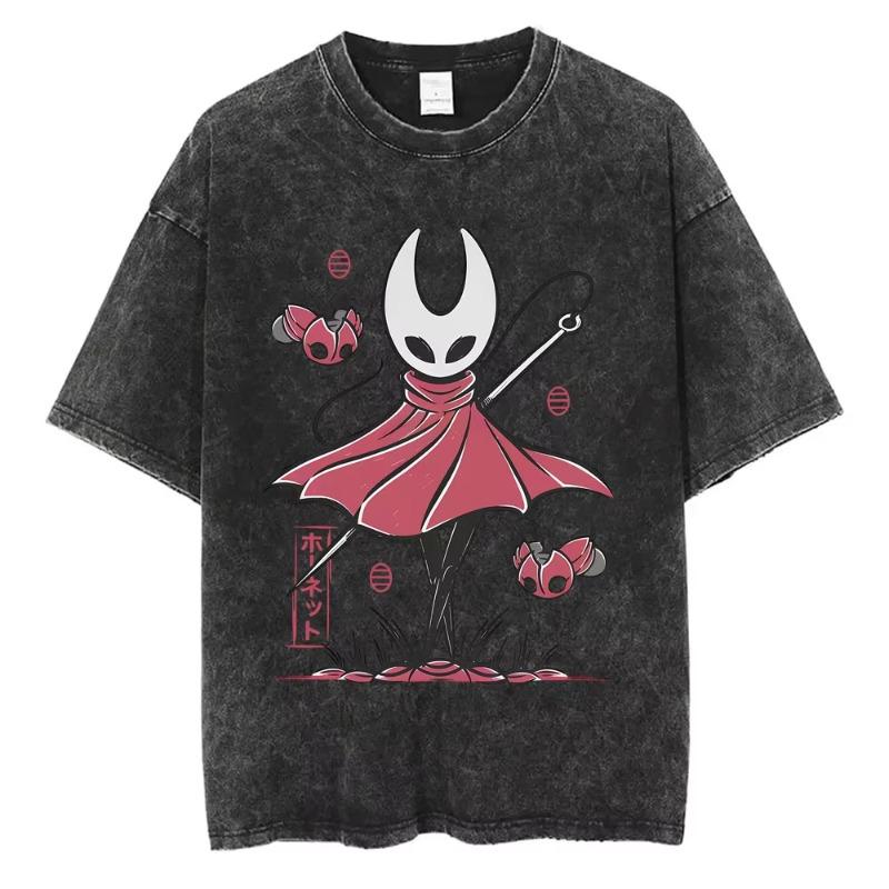 Hra Hollow Knight Vintage Prané Tričko Pánské Dámské Ležérní Oversized Kulatý Výstřih Krátký Rukáv Trička Pánské 100% Bavlněné Tričko