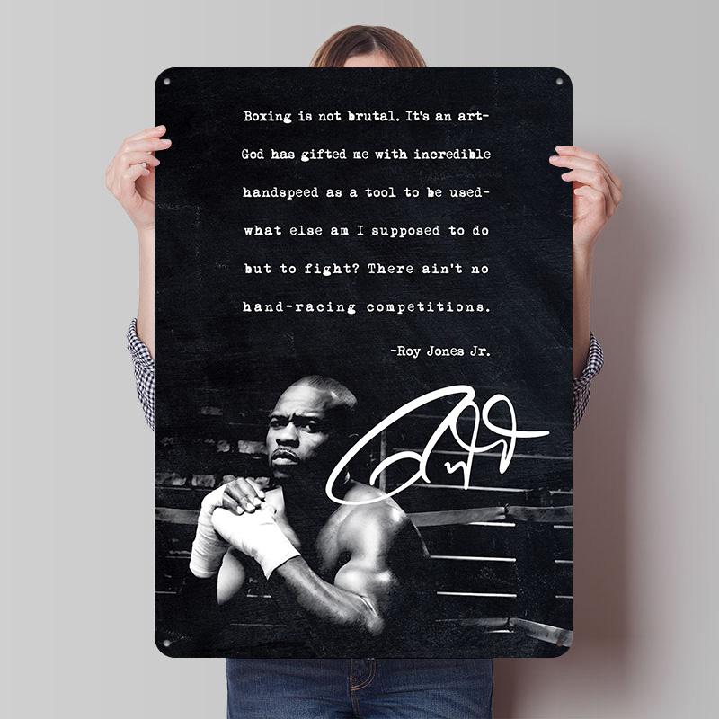 Roy Jones Jr Boxer Metal Posters Custom Vintage Metal Signs Wall Art Retro Tin Plaque for Man Cave Decoration Bedroom Desk Decor