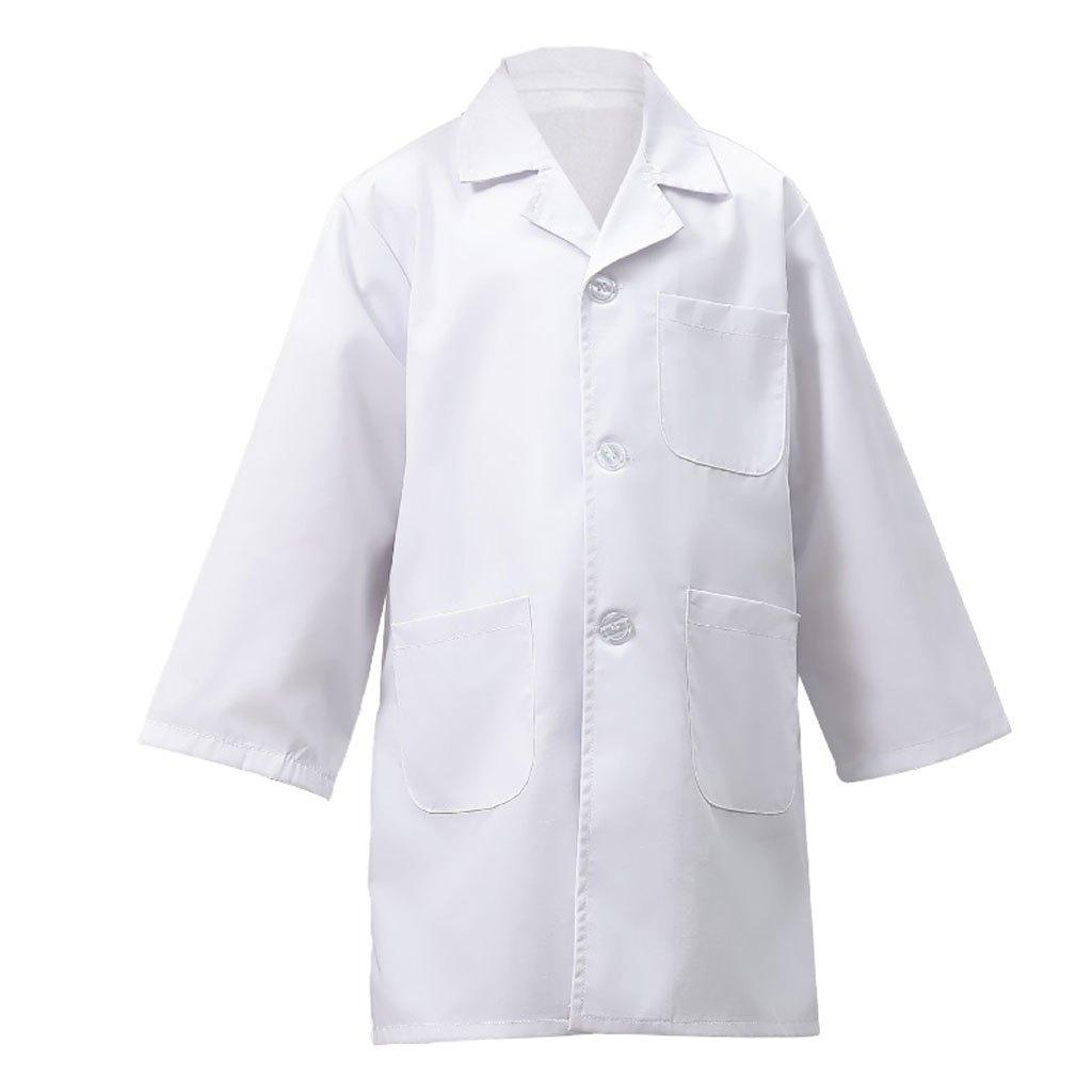 Kids Lab Coat White Doctor Costume Children Science Experiment Outfit Kindergarten Primary School Role Play Uniform