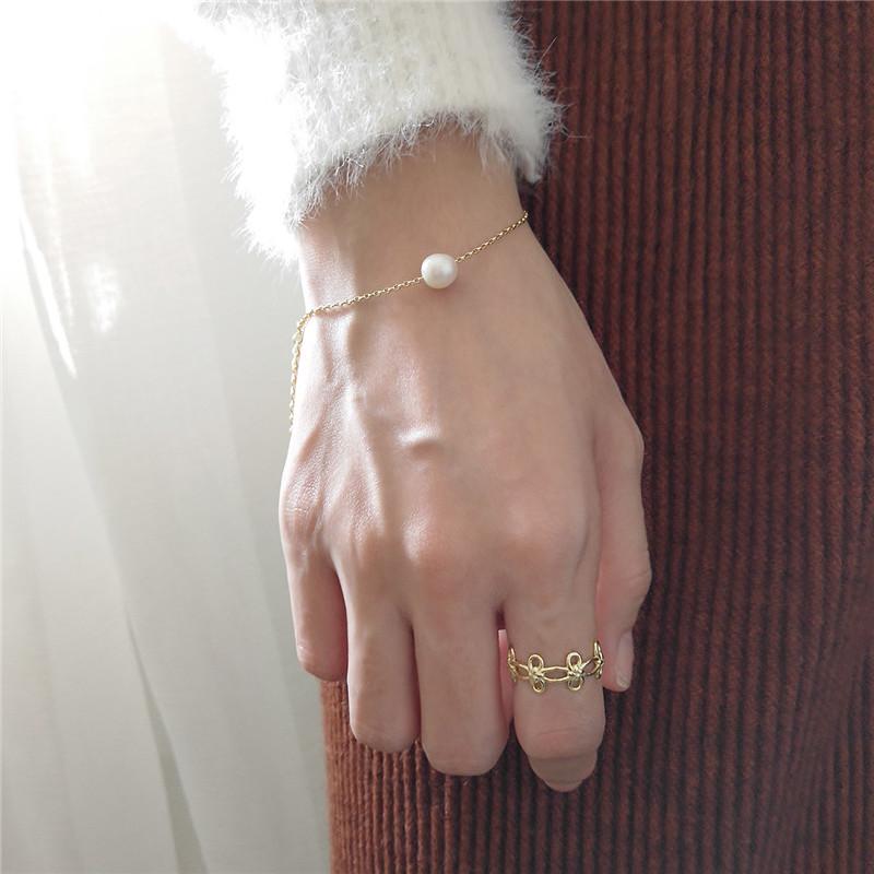 Korea 925 Sterling Silver Natural Freshwater Pearl Thin Bracelet for Women Simple Temperament Accessories Hand Accessories