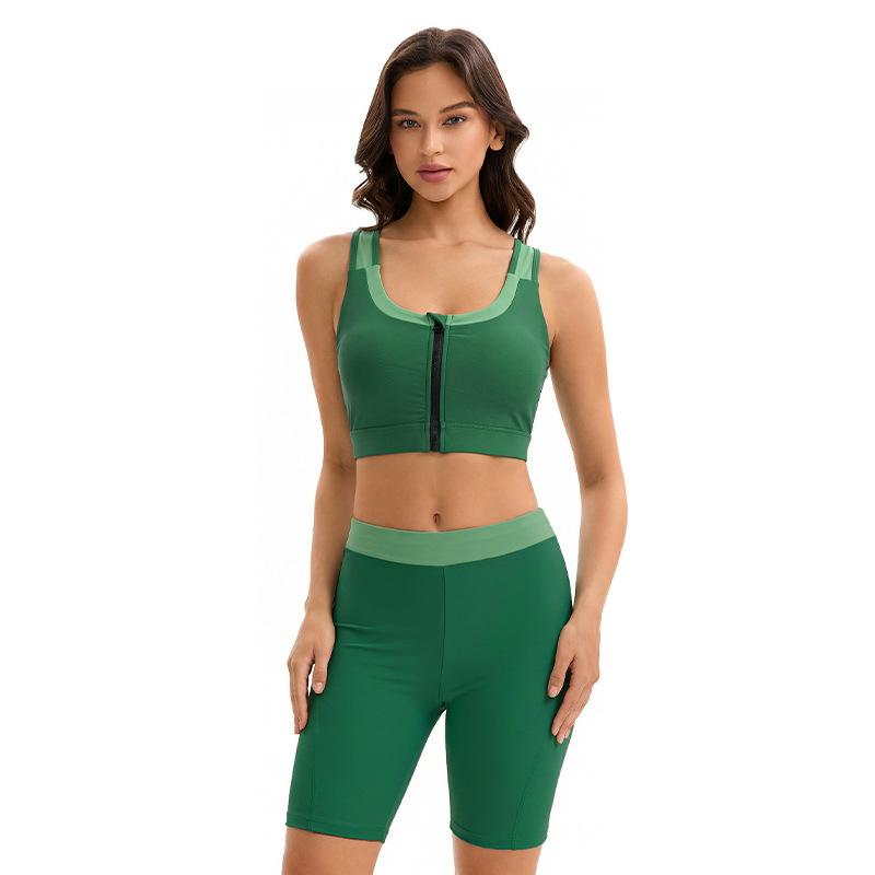 2026 European and American swimsuit women s split two-piece racing high-waisted conservative five-point pants S