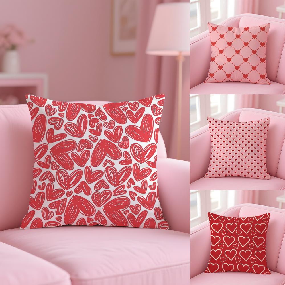 Gift for Lover Cushion Cover Comfort Sofa Bed Silky Elegant Invisible Zipper Decorative Holiday Gifts