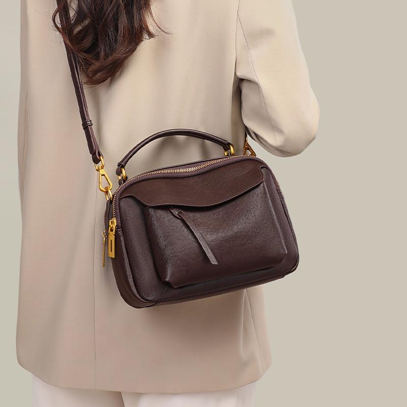 Bag Women's New Women's Bag Autumn and Winter Leather Portable Shoulder Bag Premium Crossbody Mom Bag
