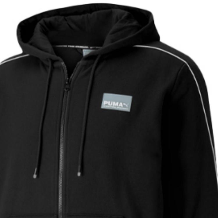Puma Avenir Logo Casual Sports Hooded Jacket Men Outerwear Black 599334-01