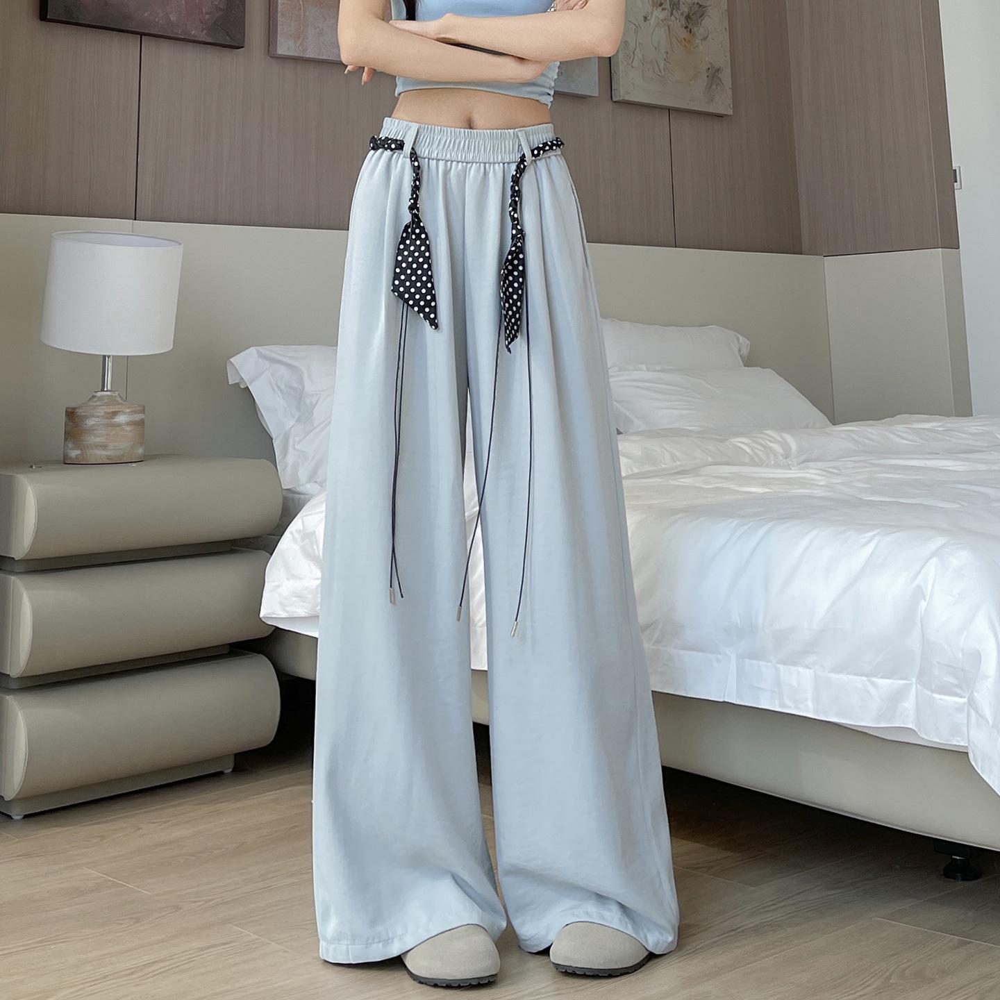 

American Spicy Girl Spring High-Waisted Wide-Leg Pants: Versatile, Casual, Slimming, Loose Drape Style Medium