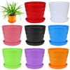 5pcs Colorful Flower Pots Small Round Pots Trays Succulents Herb Plant Flowerpot Office Garden Home Indoor Decor DIY Supply