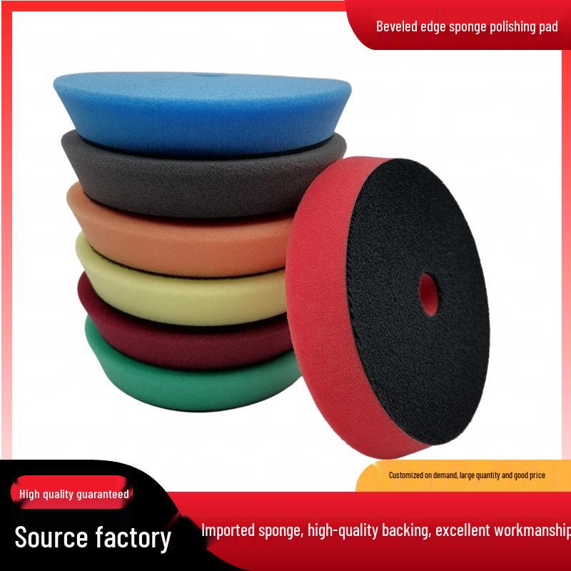 Japanese Beveled Car Polishing Sponge Pad for DA Machines - Self-Adhesive Scratch Repair and Restoration Pad