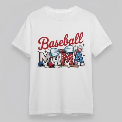 Men's Comfortable Plus Size Classic T-Shirt Baseball Mama Celebration Cotton Tee