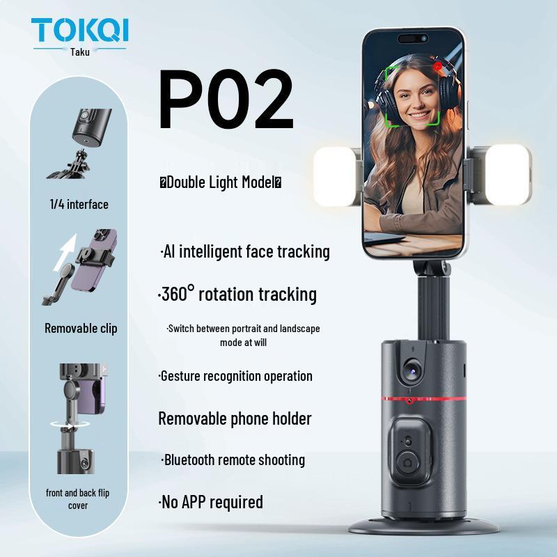 AI Auto Tracking 360° Face Recognition Stand for Mobile Phones & Live Broadcasts