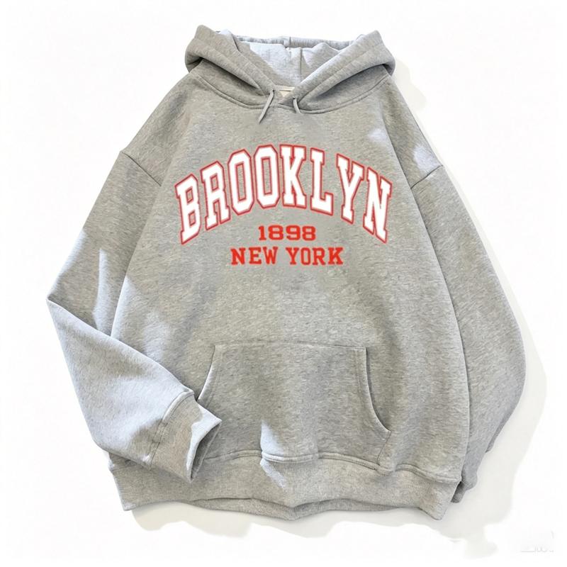 Spring Autumn Hoodies Printed Brooklyn Lette Streetwear Men Women Fashion Oversized Hoodie Tracksuits Unisex Clothing Coat