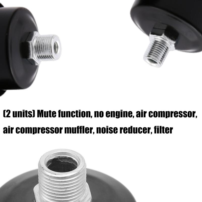 2Pcs Air Compressor Muffler Filter Silencers Metal Air Compressor Intake Filter and Noise Muffler Replacement Parts