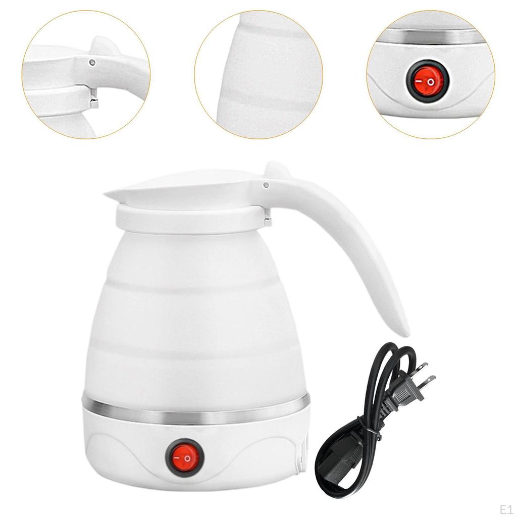 Folding Electric Kettle Foldable 1.2L Lightweight Compact Silicone with Separable Power Cord Small