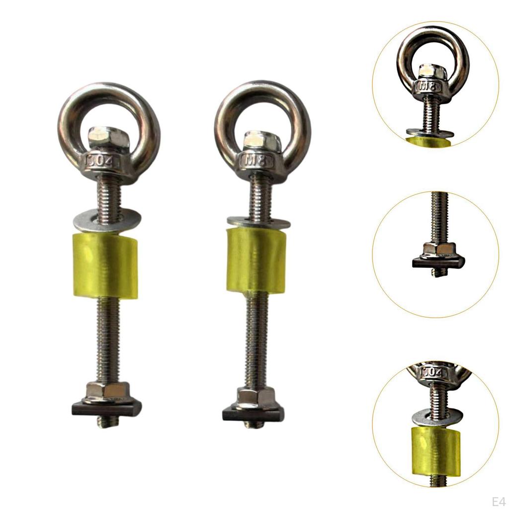 2 Pieces Eye Bolt Roof Rack T Bolts Heavy Duty Stainless Steel for Ropes Anchoring Hooks