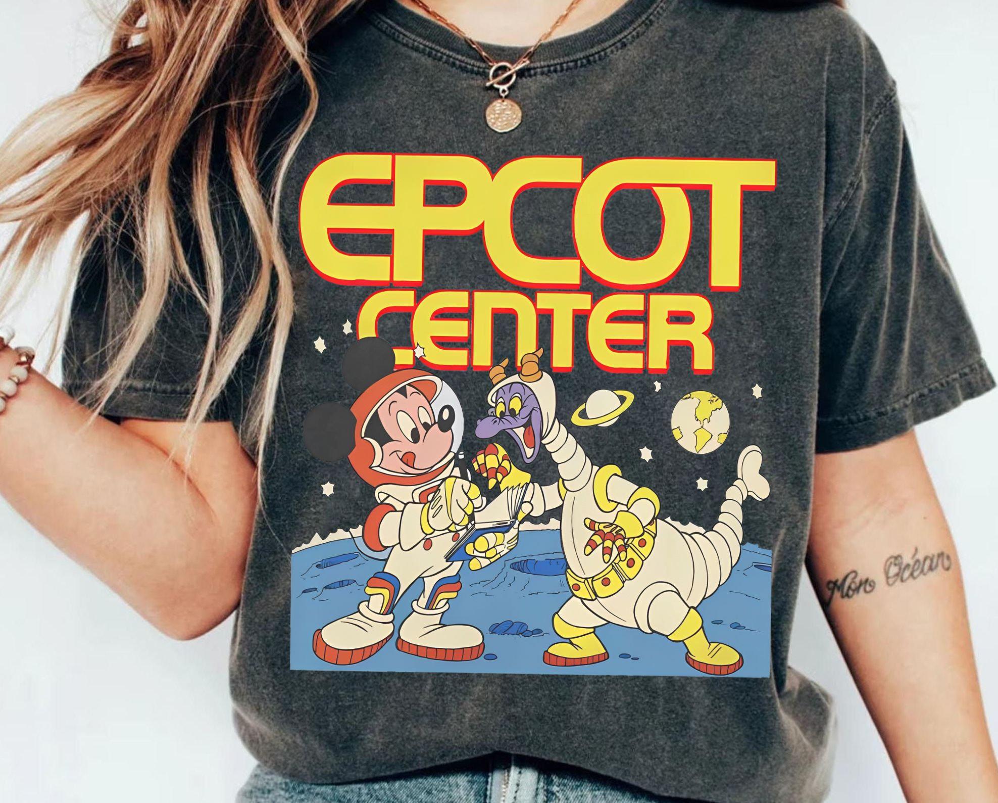 ZX 2026 Retro Disney Future World Mickey and Little Dragon Feigement Astronaut Tshirt Fun Mickey and Friends Tshirt S