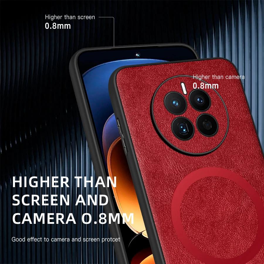 For Huawei Mate 50 50 Pro 50E PU Leather Magnetic Ring Soft Edge Anti-Drop Anti-Fingerprint Phone Case